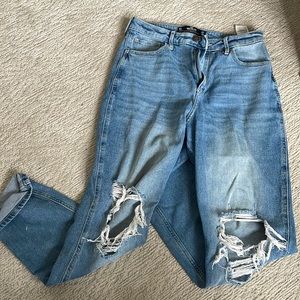 Hollister ripped curvy mom jeans
